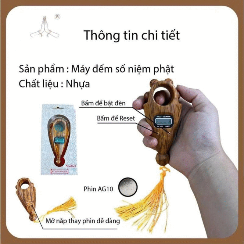 chi tiết máy đếm số lần niệm Phật