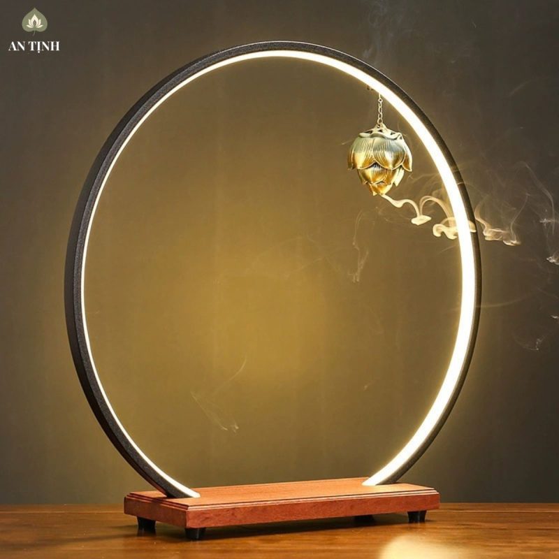 Kệ Đèn LED Tròn Hào Quang Để Tượng Phật