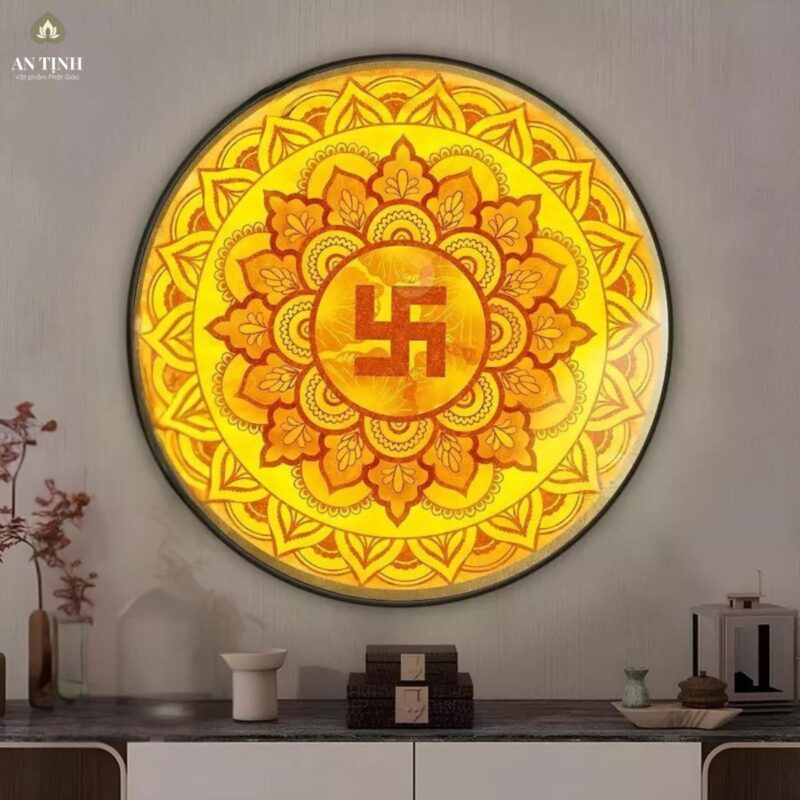 Tranh Điện Trúc Chỉ In Họa Tiết Chữ Vạn