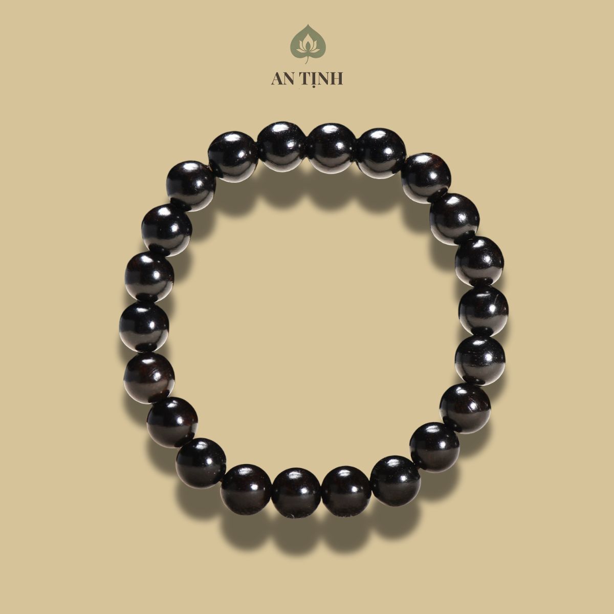 Vòng Tay Hạt Gỗ Mun Công Đen