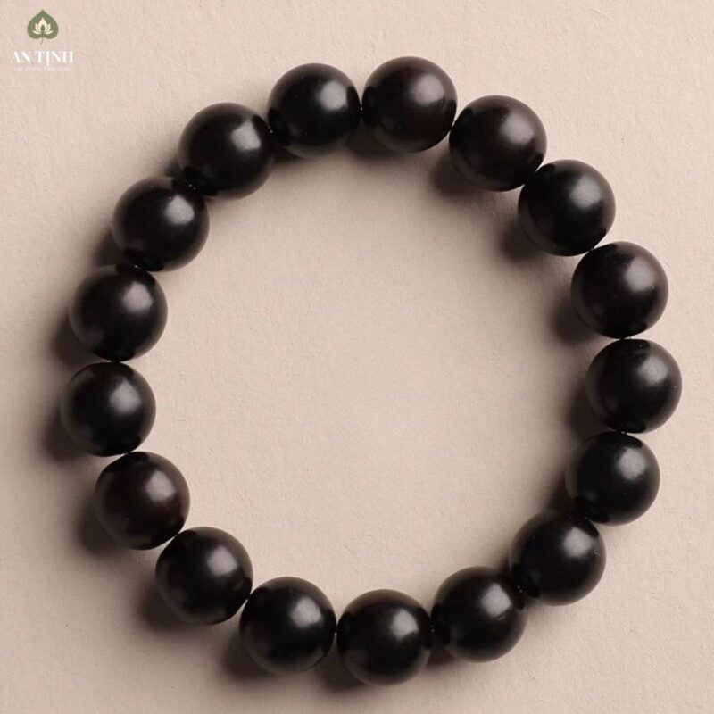 Vòng Tay Hạt Gỗ Mun Công Đen