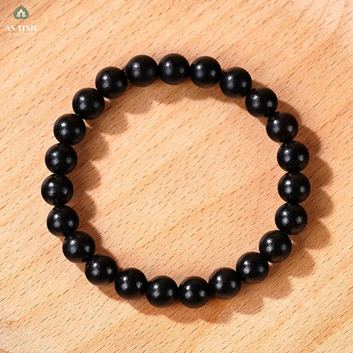 Vòng Tay Hạt Gỗ Mun Công Đen