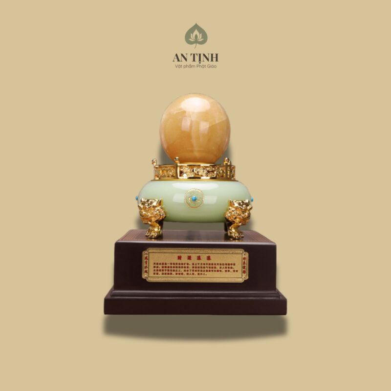 Bát Tụ Bảo Quả Cầu Pha Lê Vàng