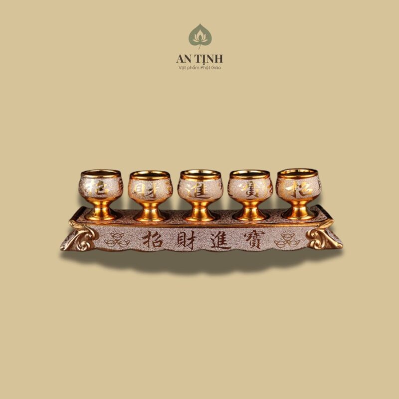 Bộ 5 Ly Đựng Nước Thờ (Có đế)