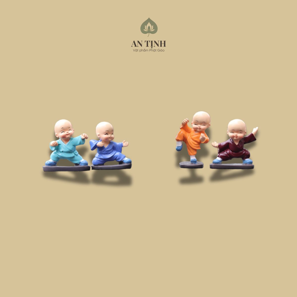 Bộ Bốn Chú Tiểu Kung Fu Cùng Lá Sen