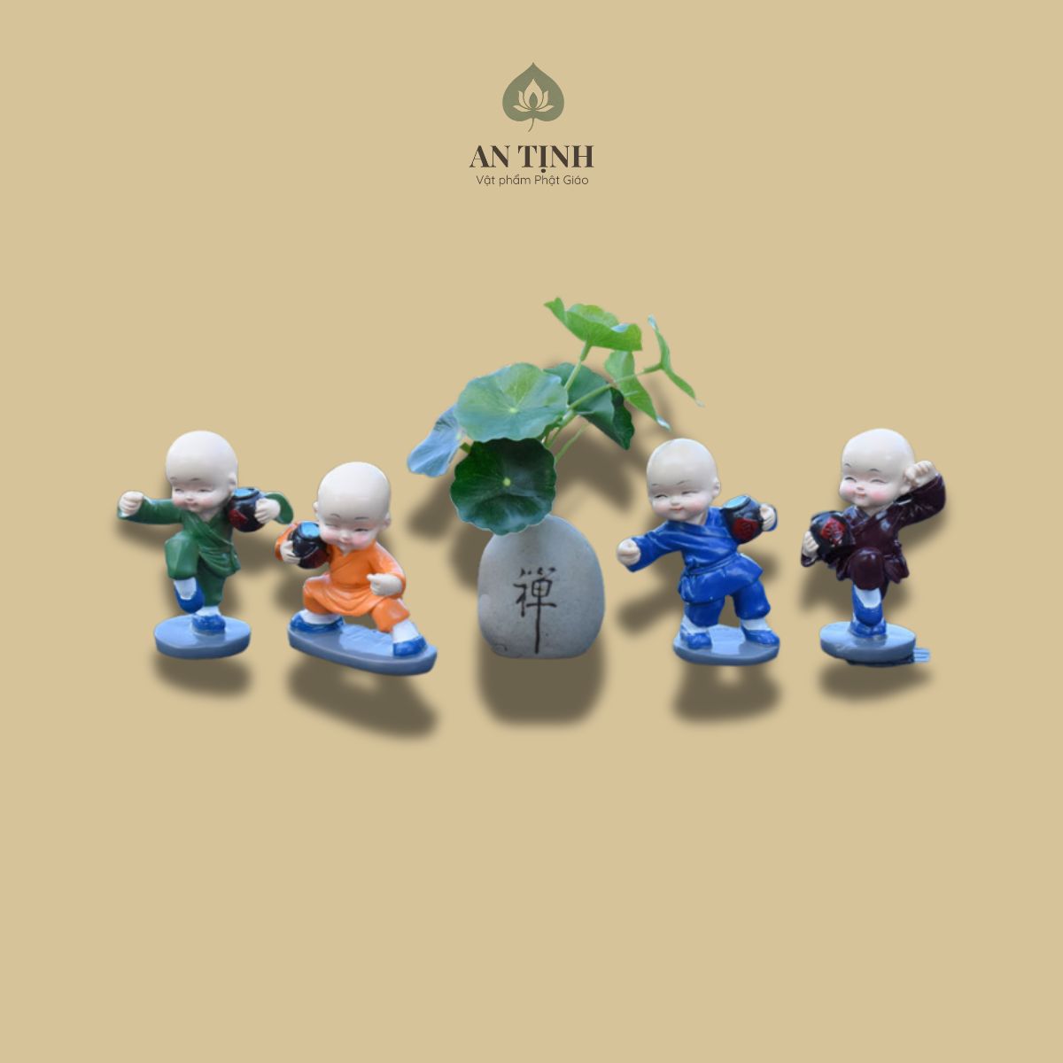Bộ Bốn Chú Tiểu Túy Quyền Cùng Lá Sen