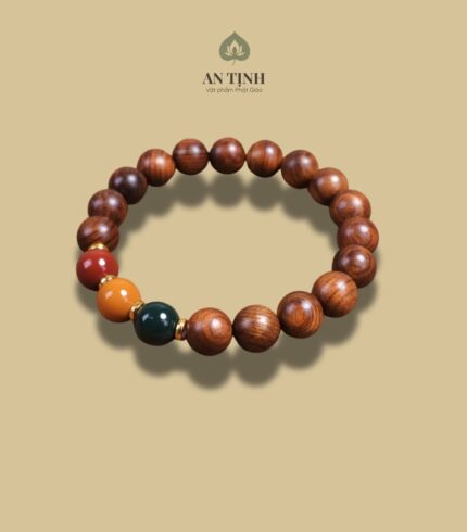 Chuỗi Đeo Tay Gỗ Đàn Hương Hạt Tròn 3 Màu