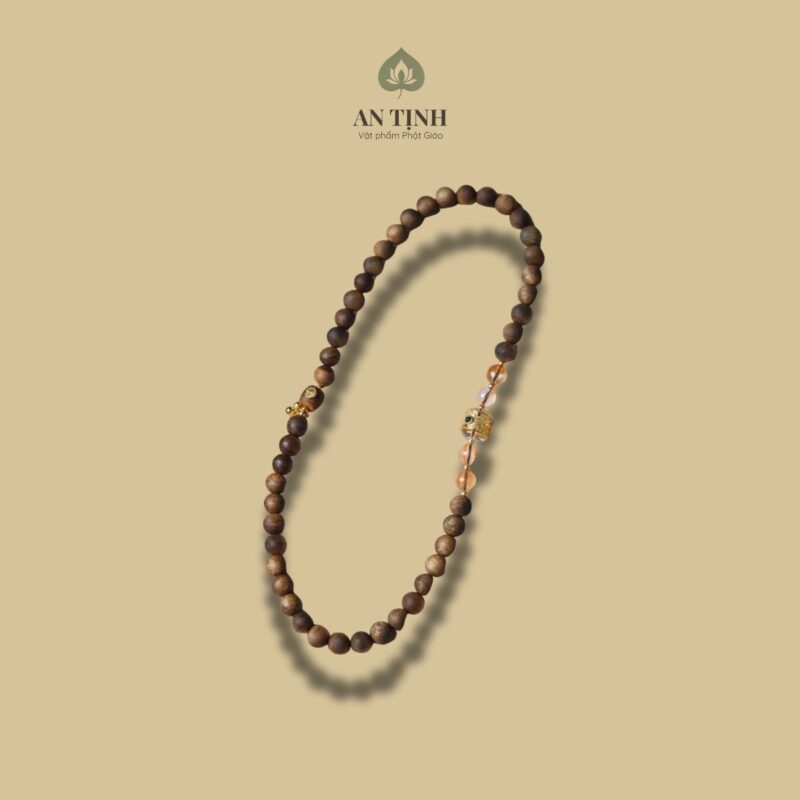 Chuỗi Vòng Gỗ Trầm Mix Đá Ngọc Bích