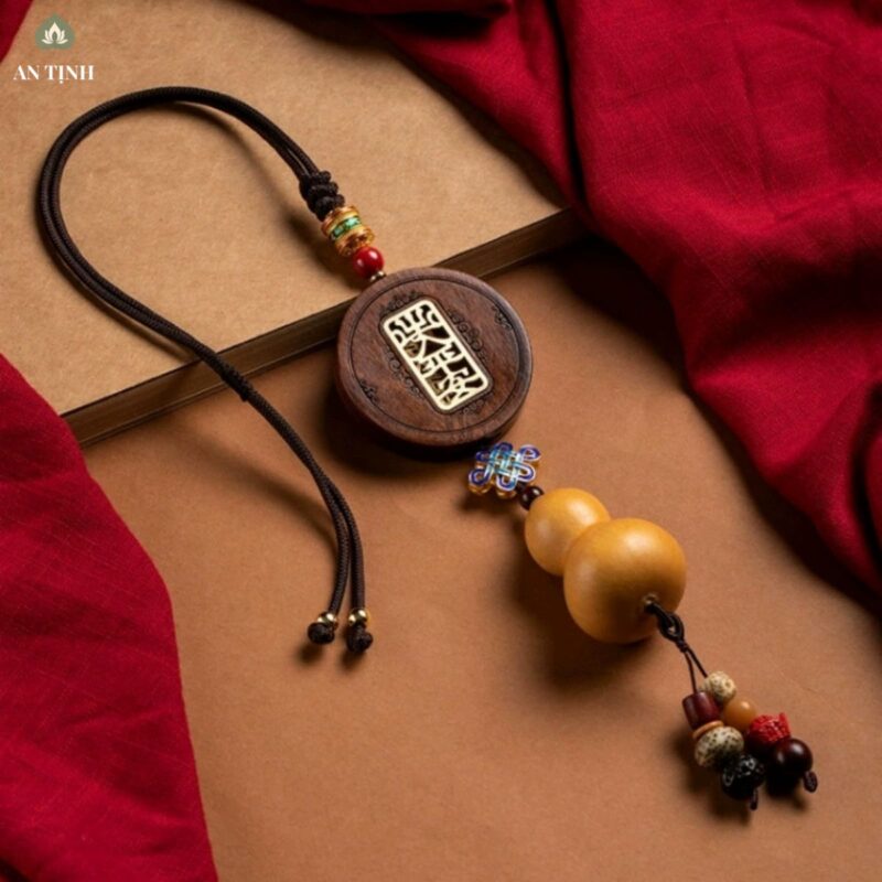 Dây Treo Hồ Lô Gỗ Khắc Chữ Bình An