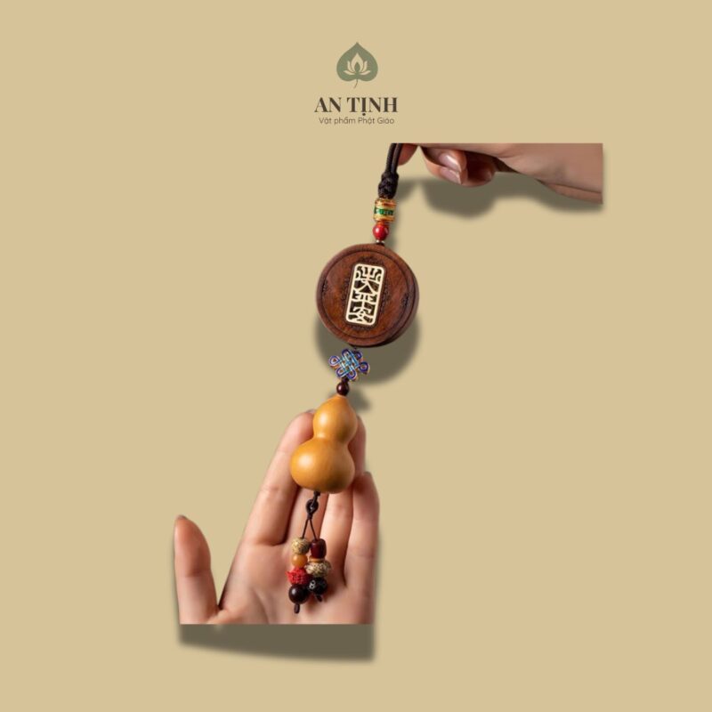 Dây Treo Hồ Lô Gỗ Khắc Chữ Bình An