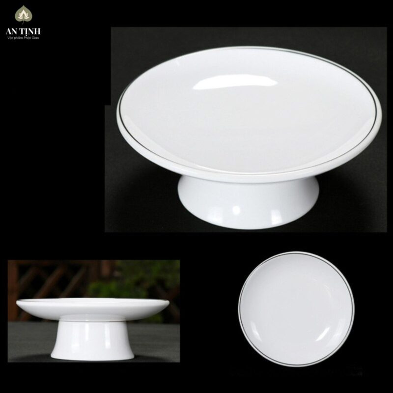 Đĩa Đựng Trái Cây Gốm Trắng