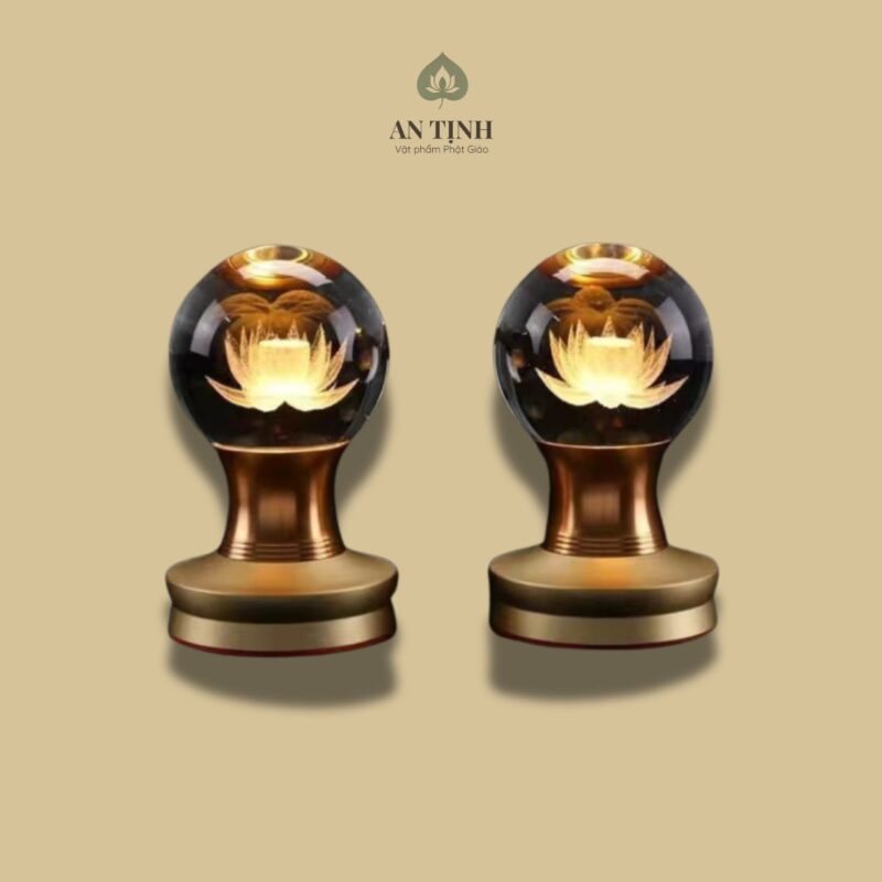 Đôi Đèn Cầu Hoa Sen 10cm