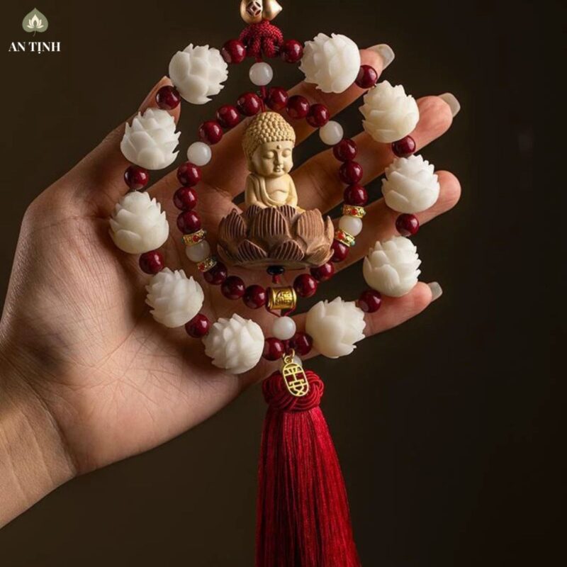 Khánh Treo Xe Ô Tô Phật Thích Ca 10 Bông Sen Kép