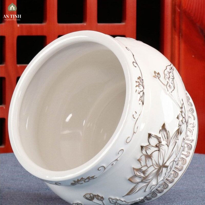 Lư Hương Chạm Nổi Hoa Sen