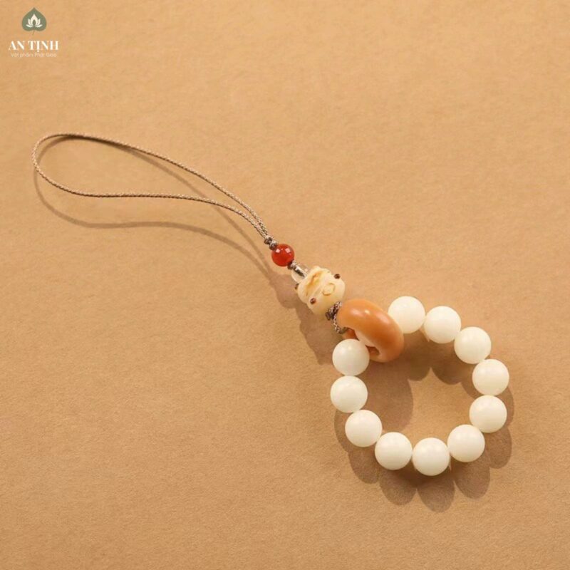 Móc Khóa Điện Thoại Dây Bồ Đề Mèo May Mắn