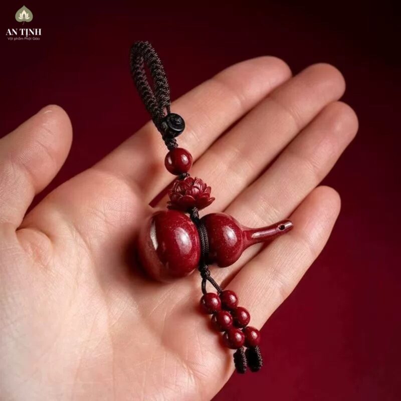 Móc Khóa Hồ Lô Sen Chu Sa