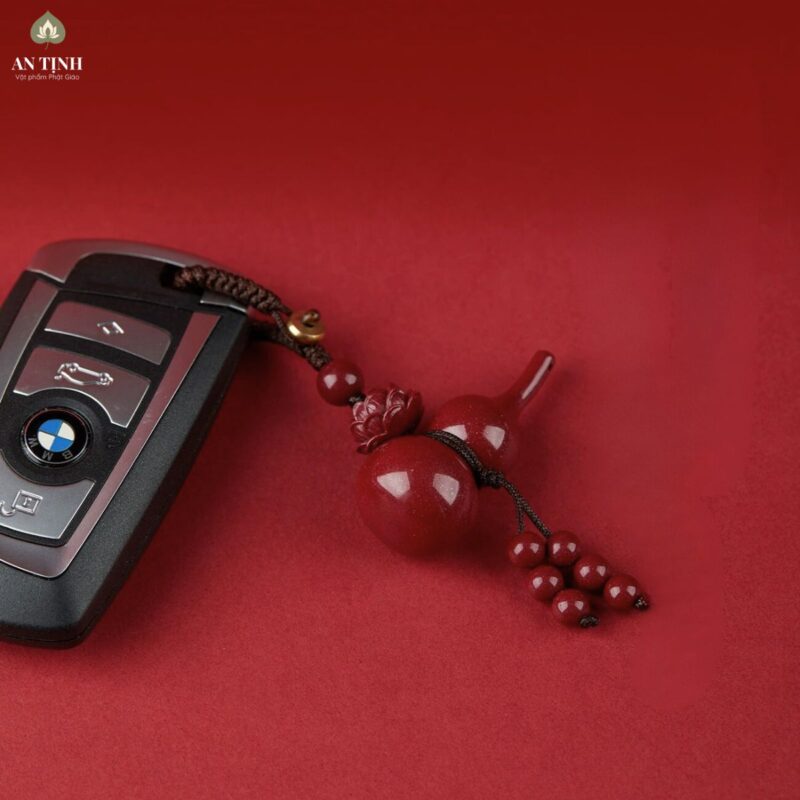 Móc Khóa Hồ Lô Sen Chu Sa