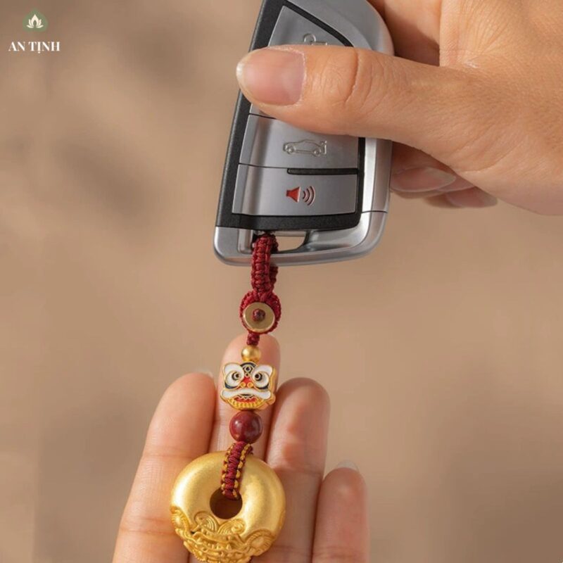 Móc Khóa Xe An Toàn Mặt Lân Sư Tử