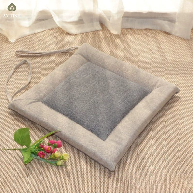 Nệm Ngồi Thiền Vải Lanh Trơn Hình Vuông