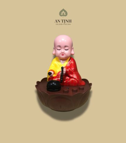 Tượng Chú Tiểu Gõ Mõ Tụng Kinh Có Nhạc