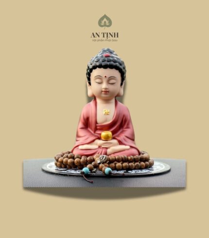 Tượng Để Xe Phật Như Lai Mặc Áo Đỏ