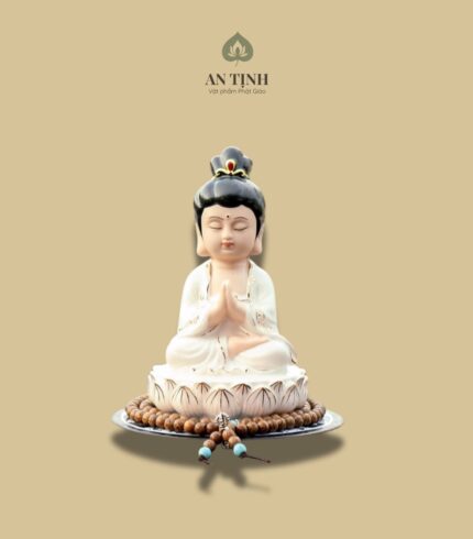 Tượng Để Xe Phật Quan Âm Ngồi Trên Đài Sen