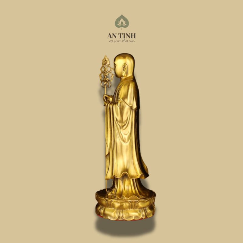 Tượng Địa Tạng Vương Bằng Đồng cao 19cm
