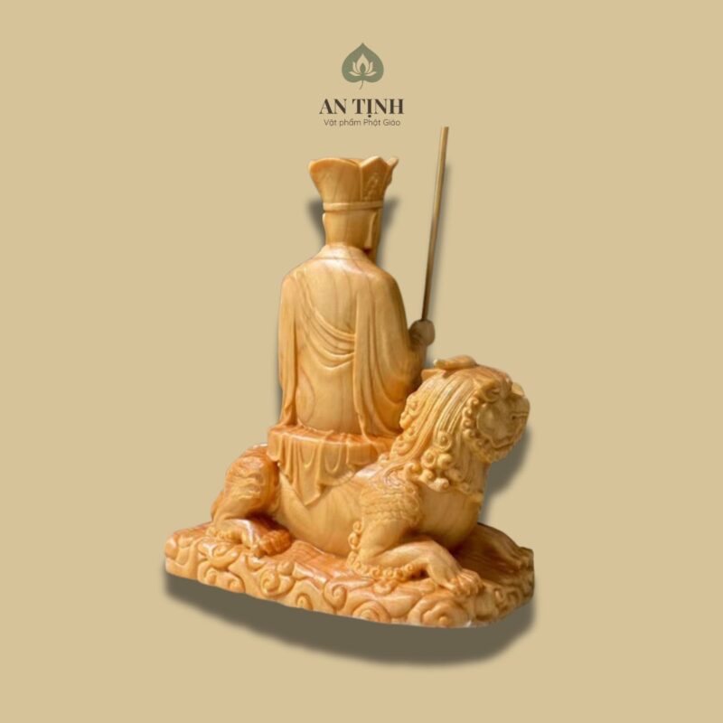 Tượng Gỗ Địa Tạng Vương Cưỡi Thú 2