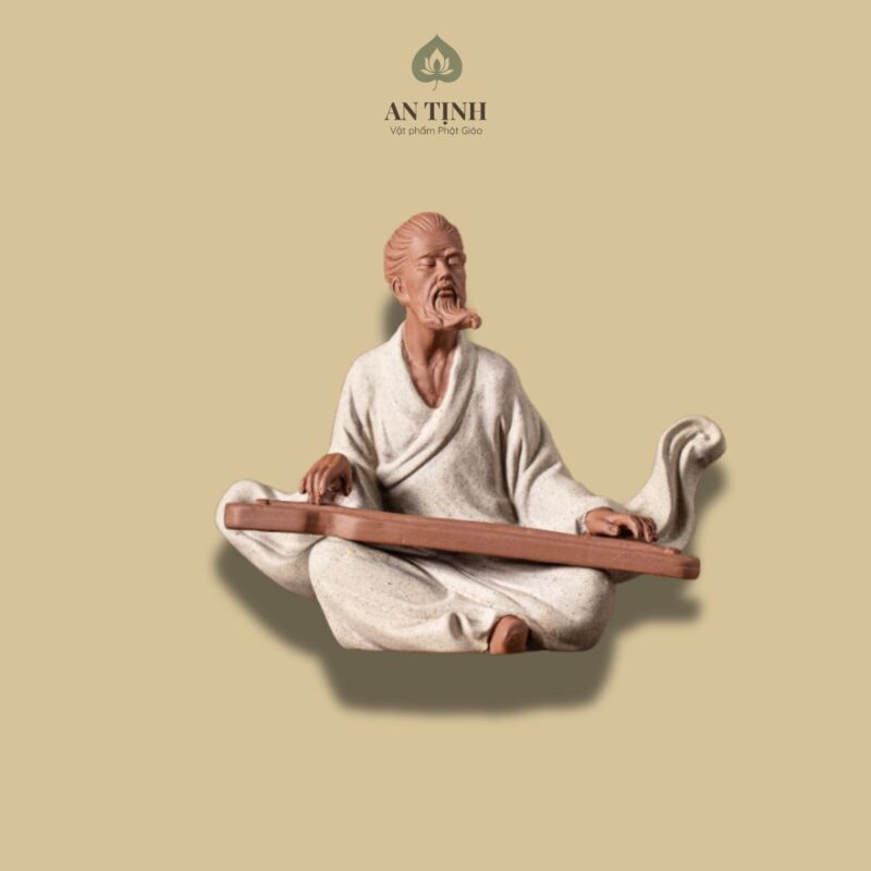 Tượng Lão Nhân Đánh Đàn Cổ