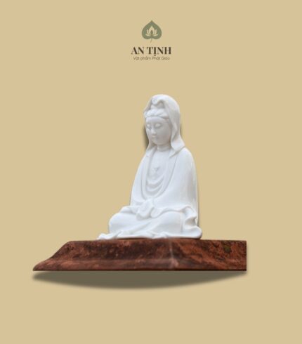 Tượng Phật Bà Quan Âm Sứ Trắng 9cm 2
