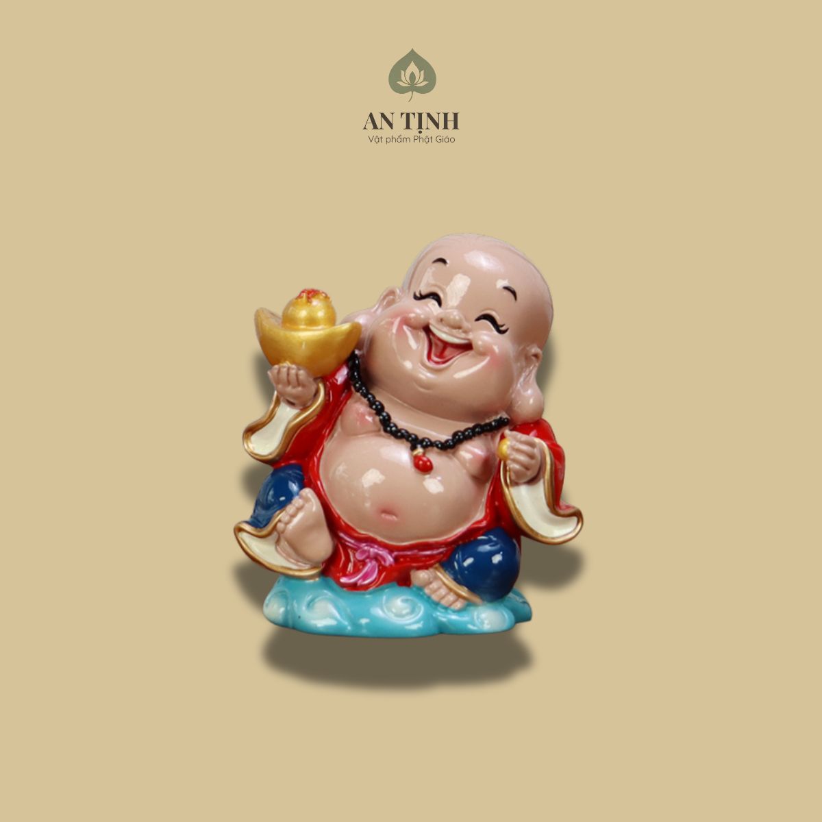 Tượng Phật Di Lặc Cười Cầm Thỏi Vàng