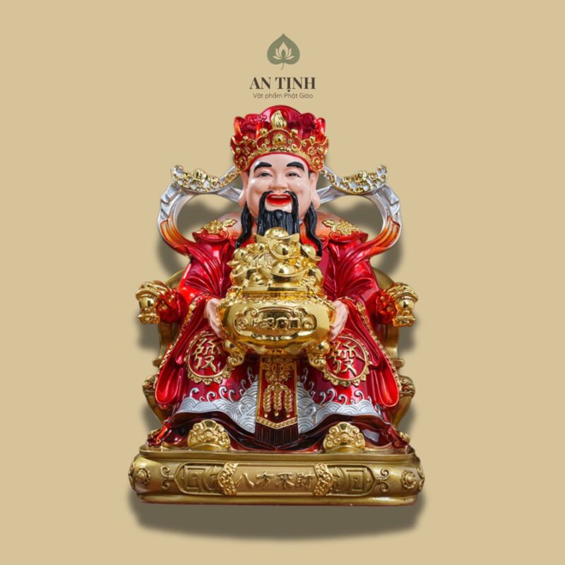 Tượng Thần Tài Cầm Vàng Thỏi Trên Tay