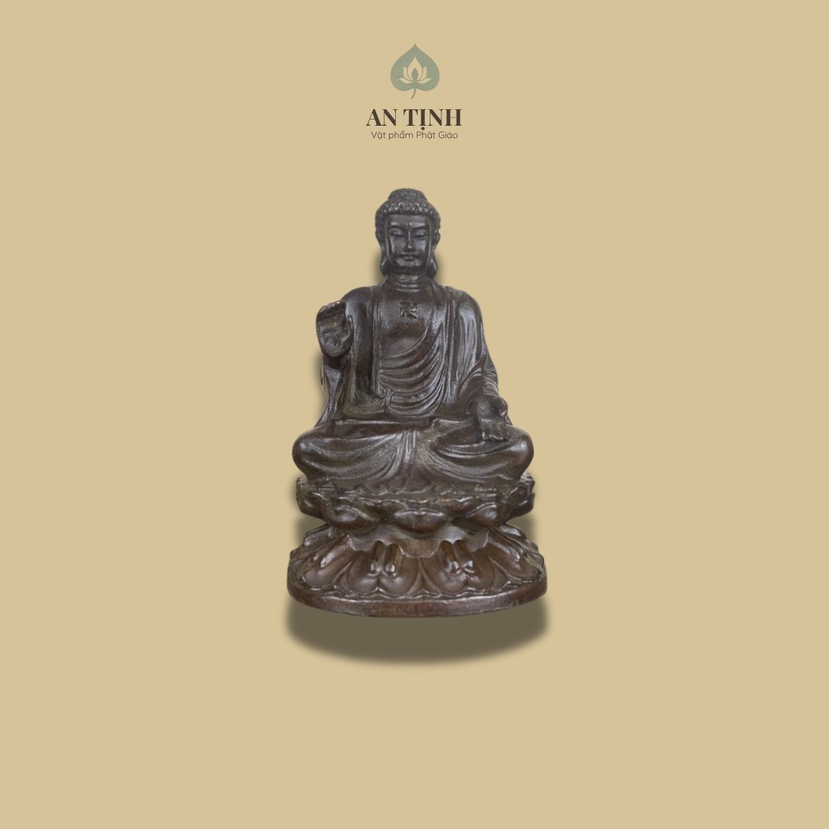 Tượng Phật Như Lai bằng đồng cao 9cm