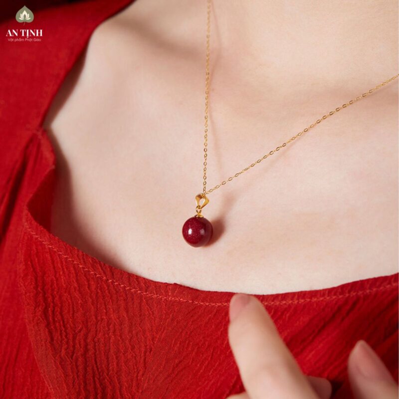 Dây Chuyền Quả Cầu Chu Sa Đỏ