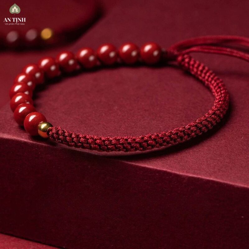 Vòng tay chỉ đỏ đá chu sa 8mm