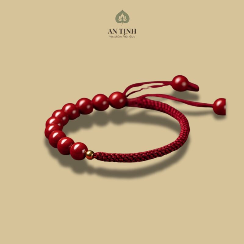 Vòng Tay Chỉ Đỏ Đá Chu Sa 8mm