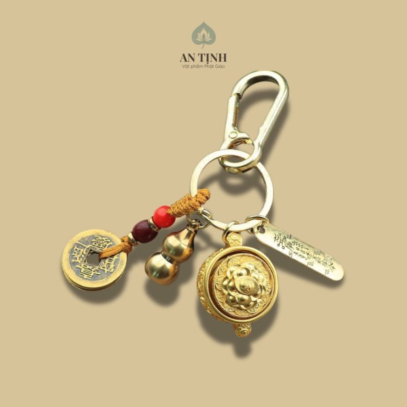 Móc Khóa Bát Tụ Bảo Xoay Phong Thủy