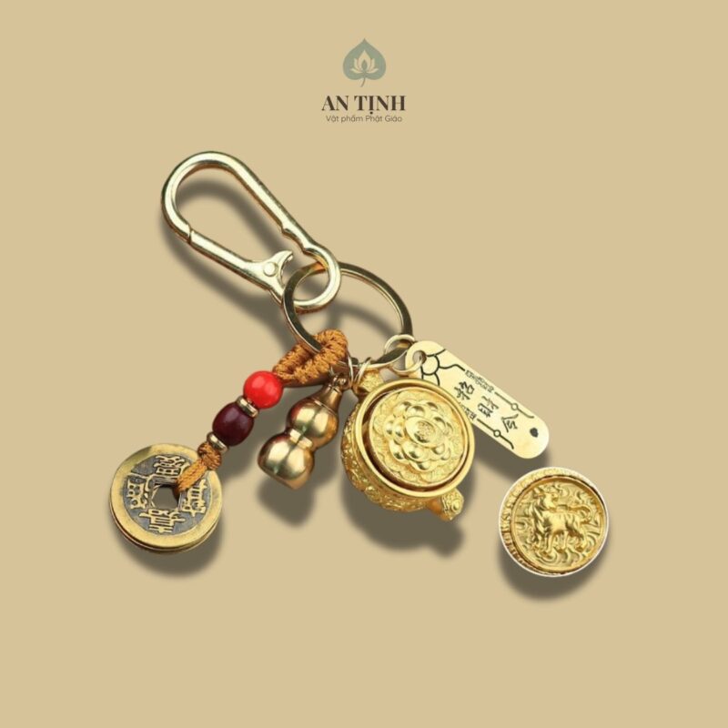 Móc khóa bát tụ bảo xoay phong thủy tuổi dần