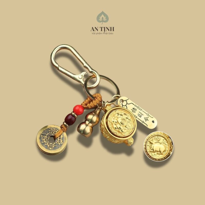 Móc khóa bát tụ bảo xoay phong thủy tuổi mão