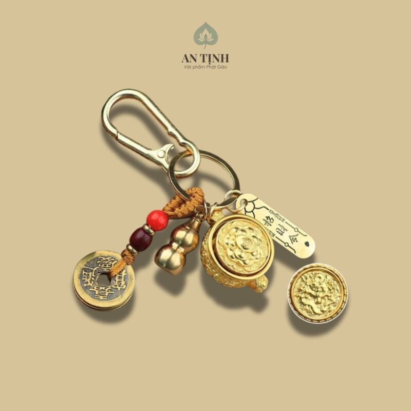 Móc khóa bát tụ bảo xoay phong thủy tuổi thìn