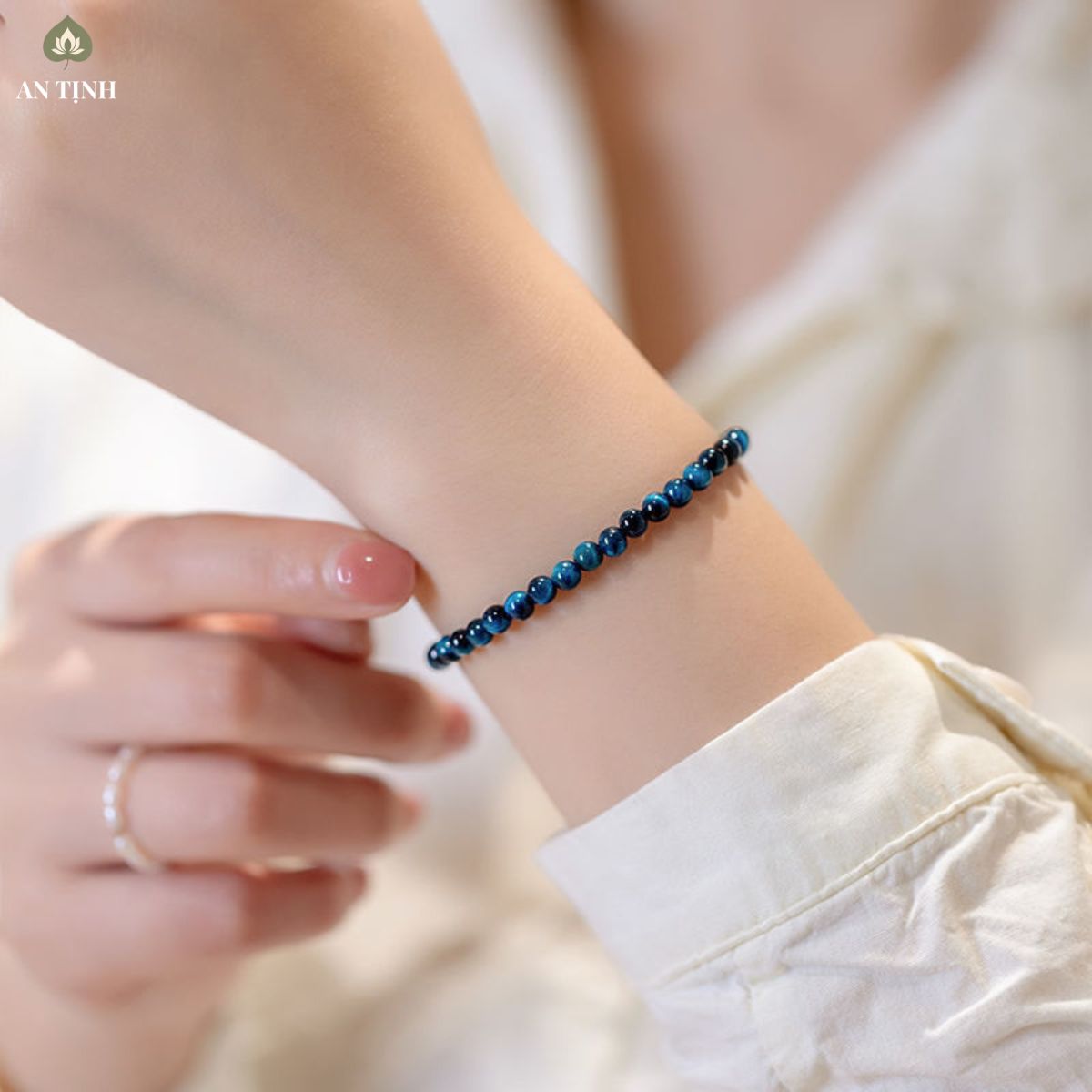 Vòng Tay Đá Mắt Hổ Xanh 4mm