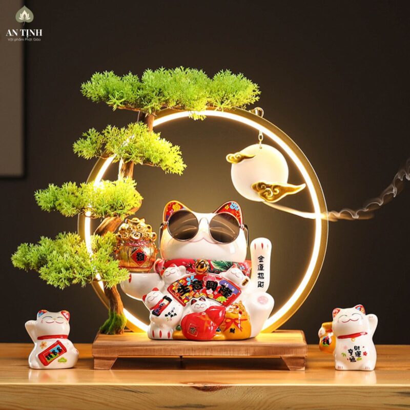 Kệ Đèn Led Cây Xanh Để Bàn