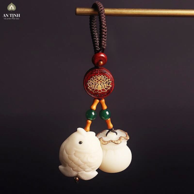 Móc Khóa Cá Chép Ngọc Tụ Bảo Bình An