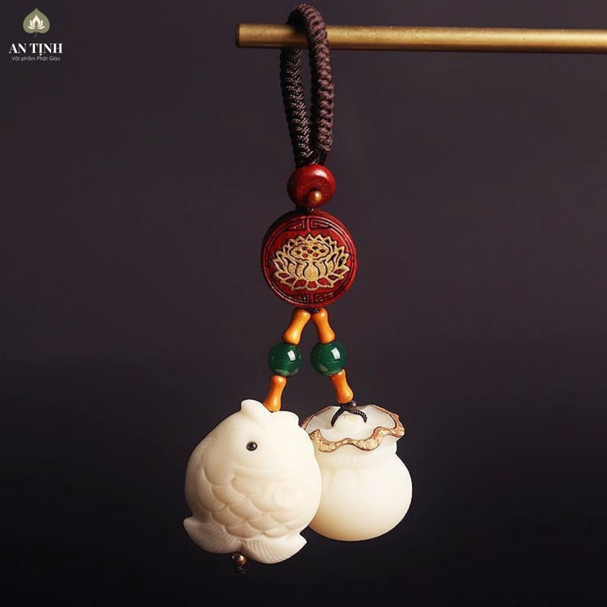 Móc Khóa Cá Chép Ngọc Tụ Bảo Bình An