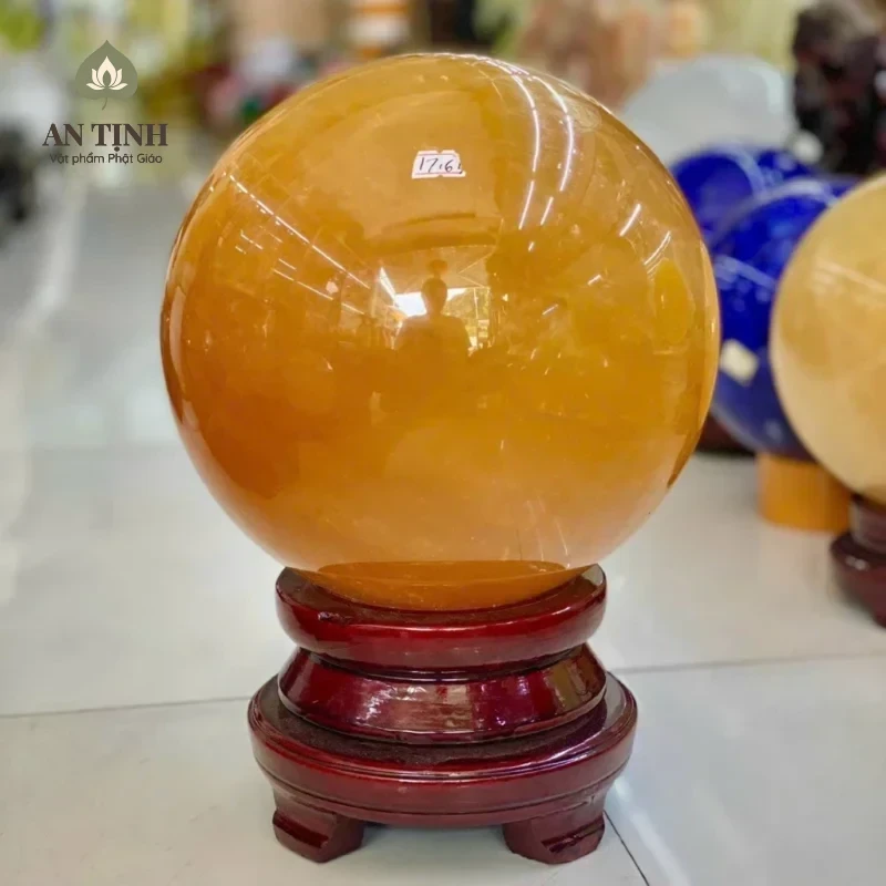 Quả cầu phong thủy đá Canxit