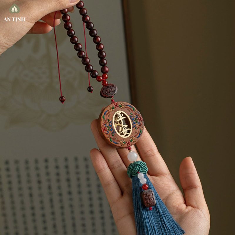 Khánh Treo Xe Gỗ Mun Bình An Tường Vân