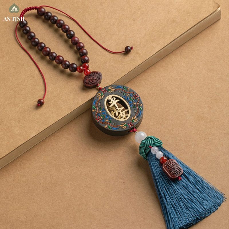 Khánh Treo Xe Gỗ Mun Bình An Tường Vân