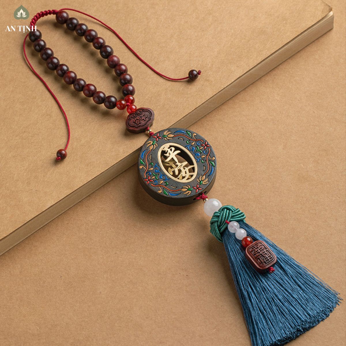 Khánh Treo Xe Gỗ Mun Bình An Tường Vân