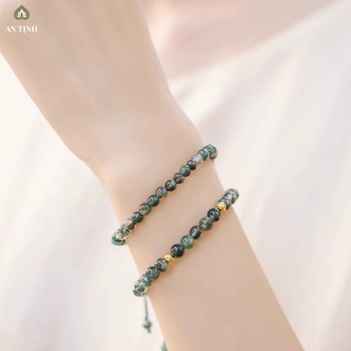 Vòng Tay Mã Não Thủy Sinh Hạ Rêu