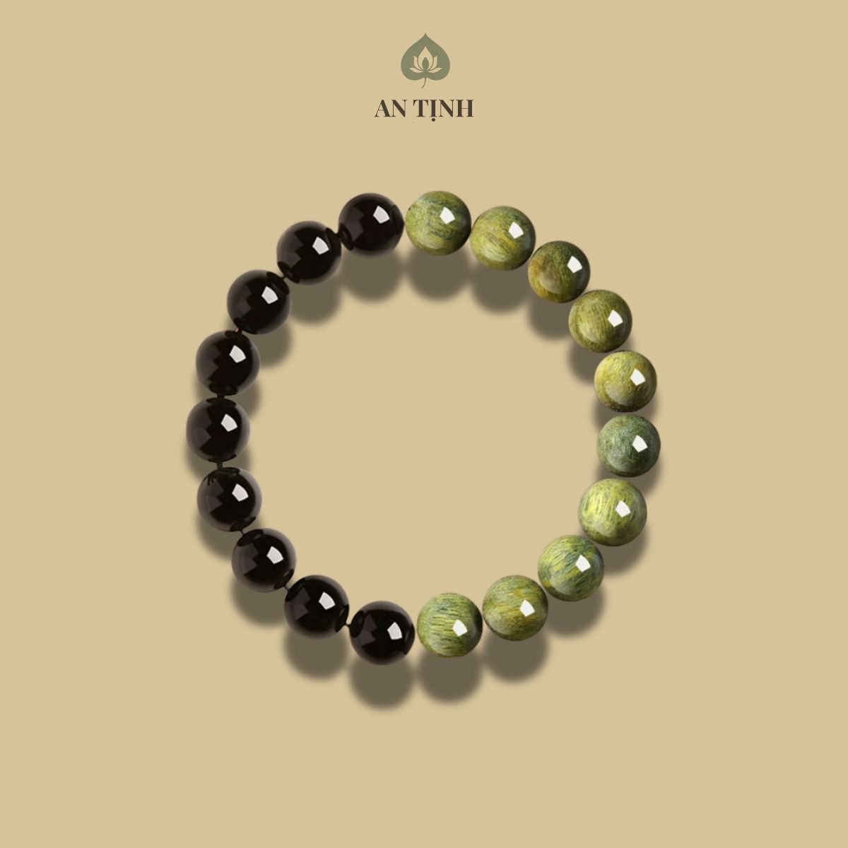 Vòng Tay Đàn Hương Xanh Mix Obsidian